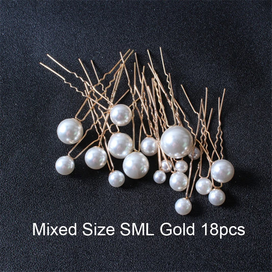 Pearls Wedding Hair Comb Bridal Hair Pins Clips Set Women Hair Jewelry Accessories Handmade Headpieces Women Hair Ornaments