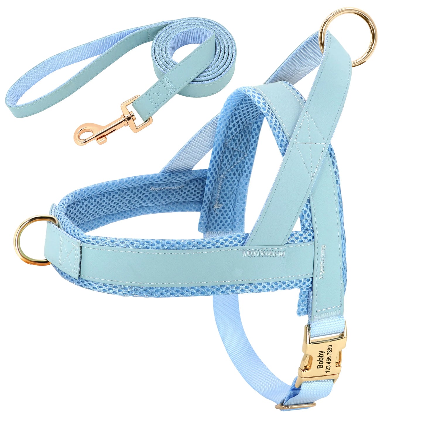 Customizable Bow Tie Pet Harness &amp; Leash Set – Adjustable Nylon Dog Harness with Leash, Secure Fit, and Personalized Style