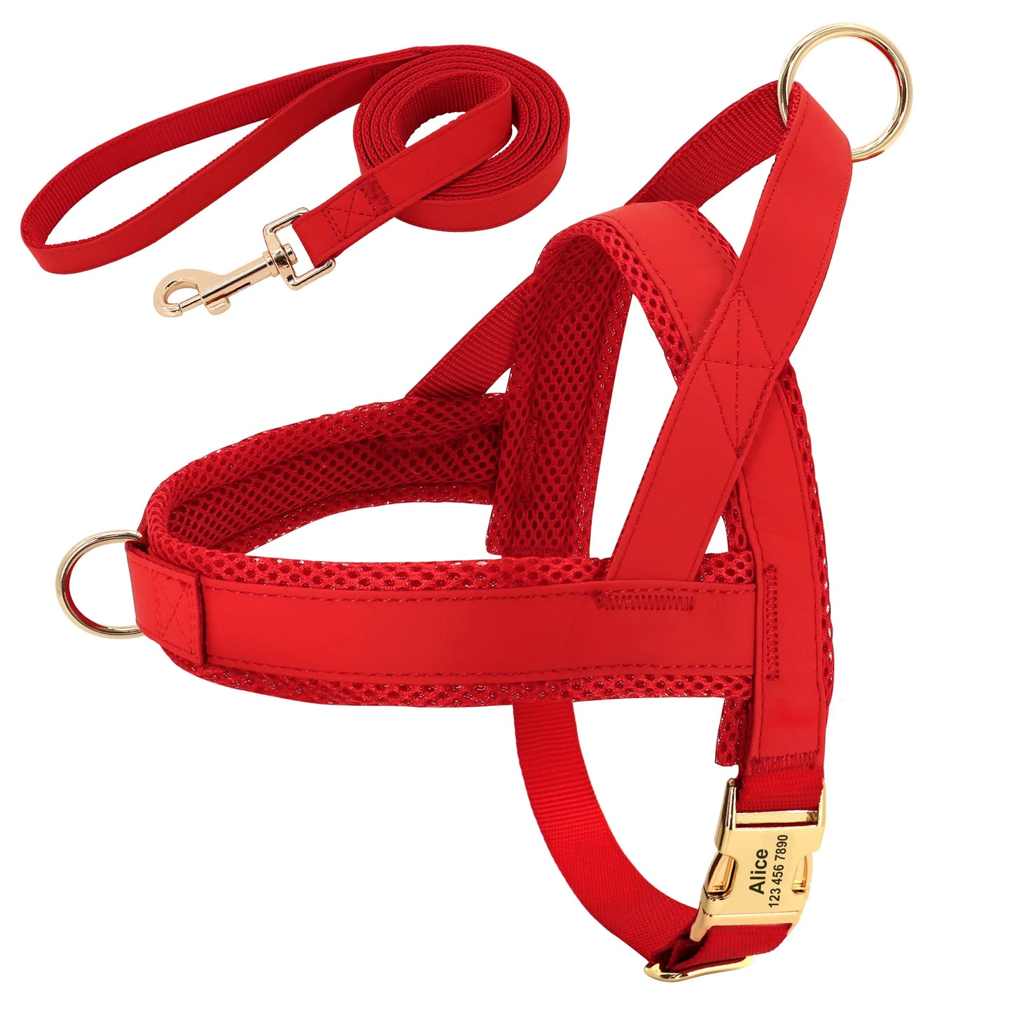 Customizable Bow Tie Pet Harness &amp; Leash Set – Adjustable Nylon Dog Harness with Leash, Secure Fit, and Personalized Style