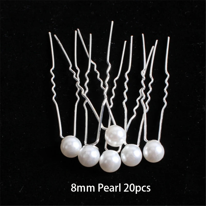 Pearls Wedding Hair Comb Bridal Hair Pins Clips Set Women Hair Jewelry Accessories Handmade Headpieces Women Hair Ornaments