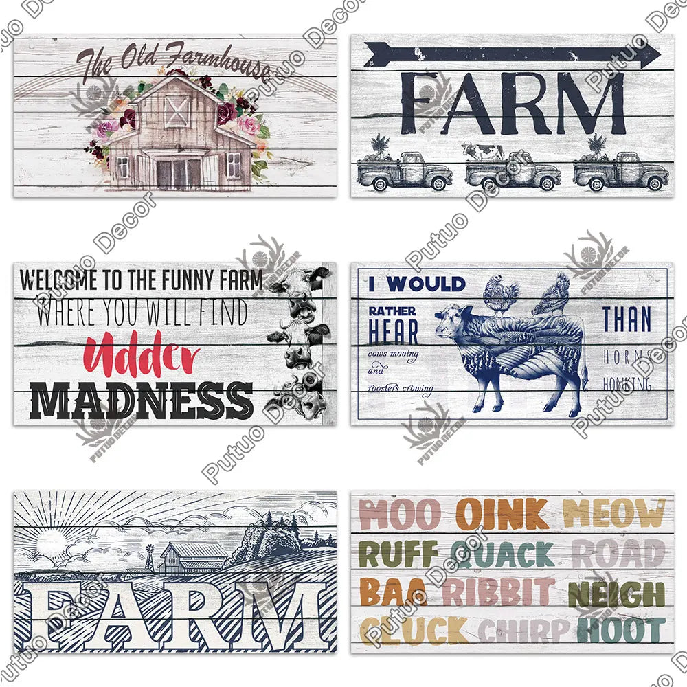 Farm Signs Wooden Hanging Plaque Farmhouse Decorative Plaque for Farmhous Cowshed Farm House Wall Door Hanging Decor