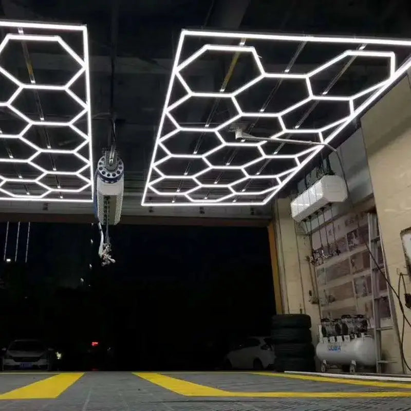 Hot Sale Garage Honeycomb Car Detailing Ceiling Light Garage Hexagon Led Light Free Shipping