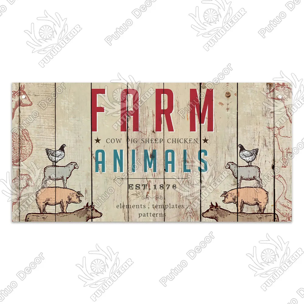 Farm Signs Wooden Hanging Plaque Farmhouse Decorative Plaque for Farmhous Cowshed Farm House Wall Door Hanging Decor