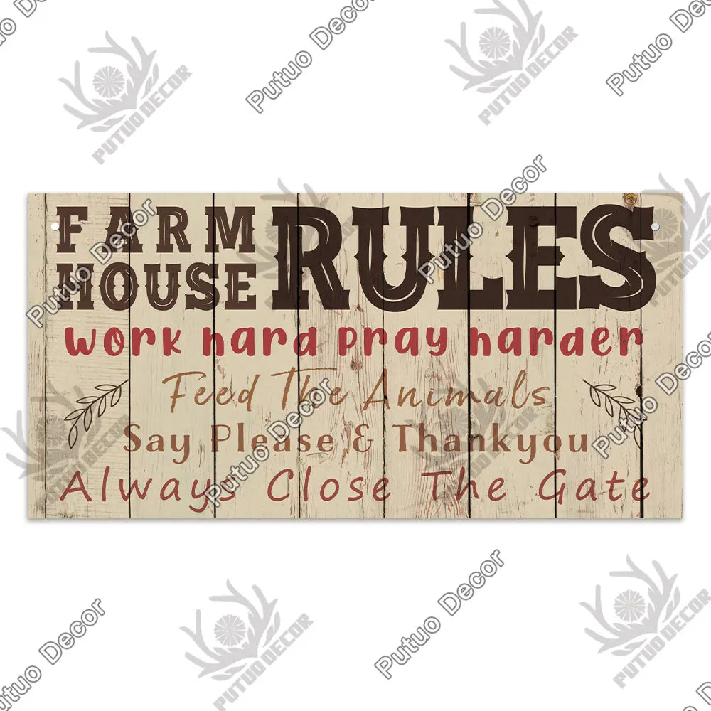 Farm Signs Wooden Hanging Plaque Farmhouse Decorative Plaque for Farmhous Cowshed Farm House Wall Door Hanging Decor