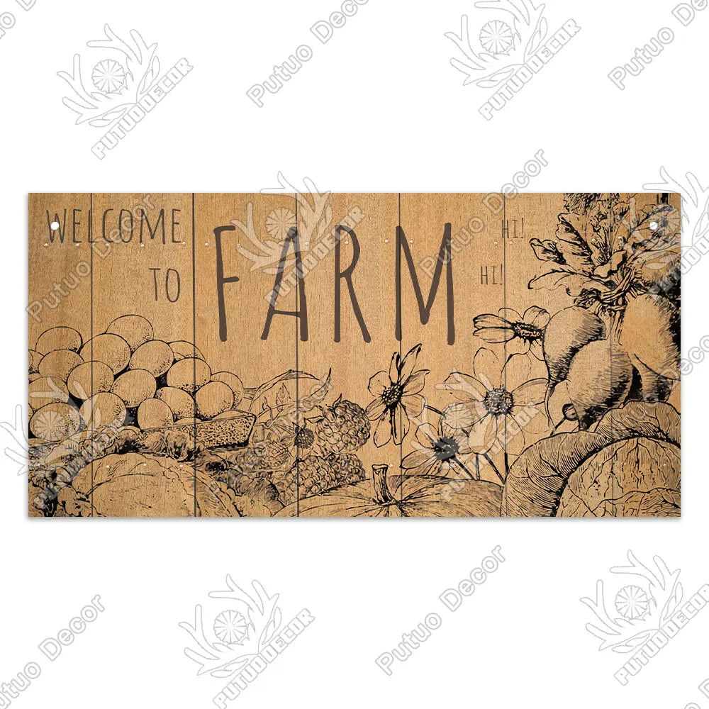 Farm Signs Wooden Hanging Plaque Farmhouse Decorative Plaque for Farmhous Cowshed Farm House Wall Door Hanging Decor