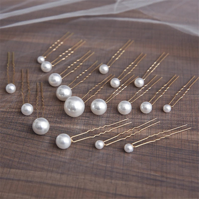 Pearls Wedding Hair Comb Bridal Hair Pins Clips Set Women Hair Jewelry Accessories Handmade Headpieces Women Hair Ornaments