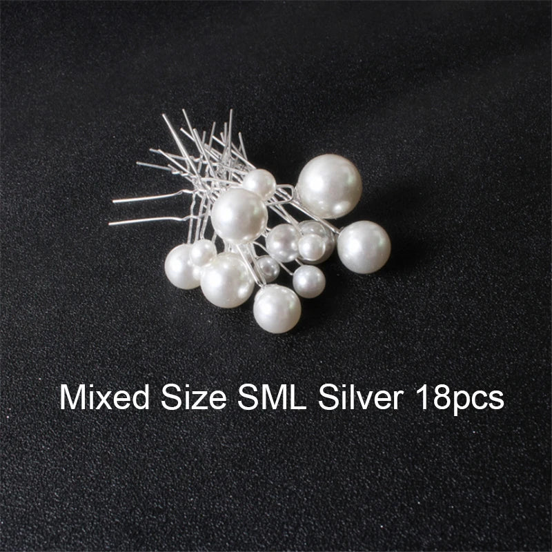 Pearls Wedding Hair Comb Bridal Hair Pins Clips Set Women Hair Jewelry Accessories Handmade Headpieces Women Hair Ornaments