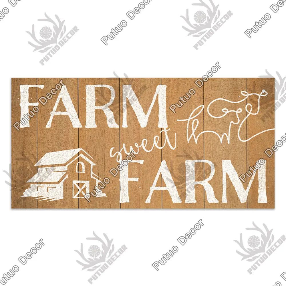 Farm Signs Wooden Hanging Plaque Farmhouse Decorative Plaque for Farmhous Cowshed Farm House Wall Door Hanging Decor