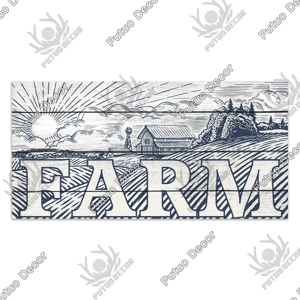 Farm Signs Wooden Hanging Plaque Farmhouse Decorative Plaque for Farmhous Cowshed Farm House Wall Door Hanging Decor