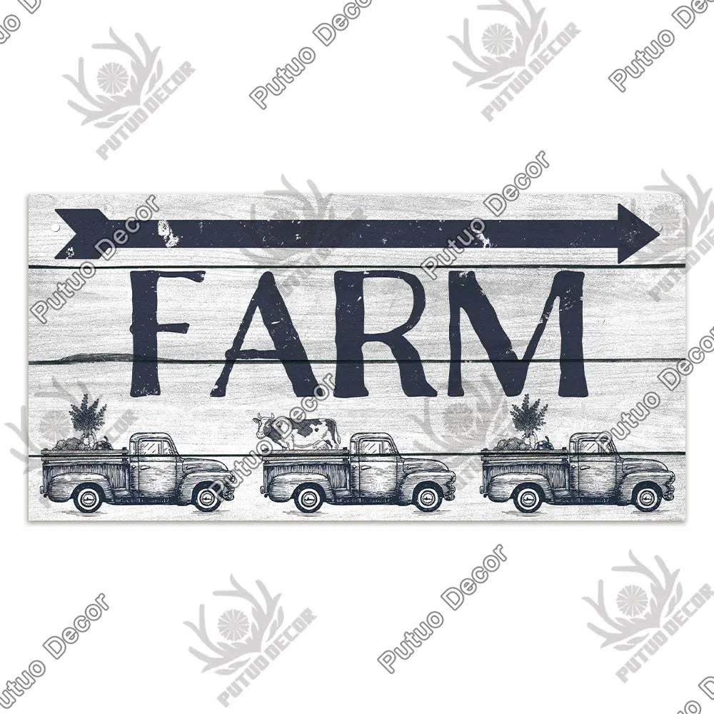 Farm Signs Wooden Hanging Plaque Farmhouse Decorative Plaque for Farmhous Cowshed Farm House Wall Door Hanging Decor