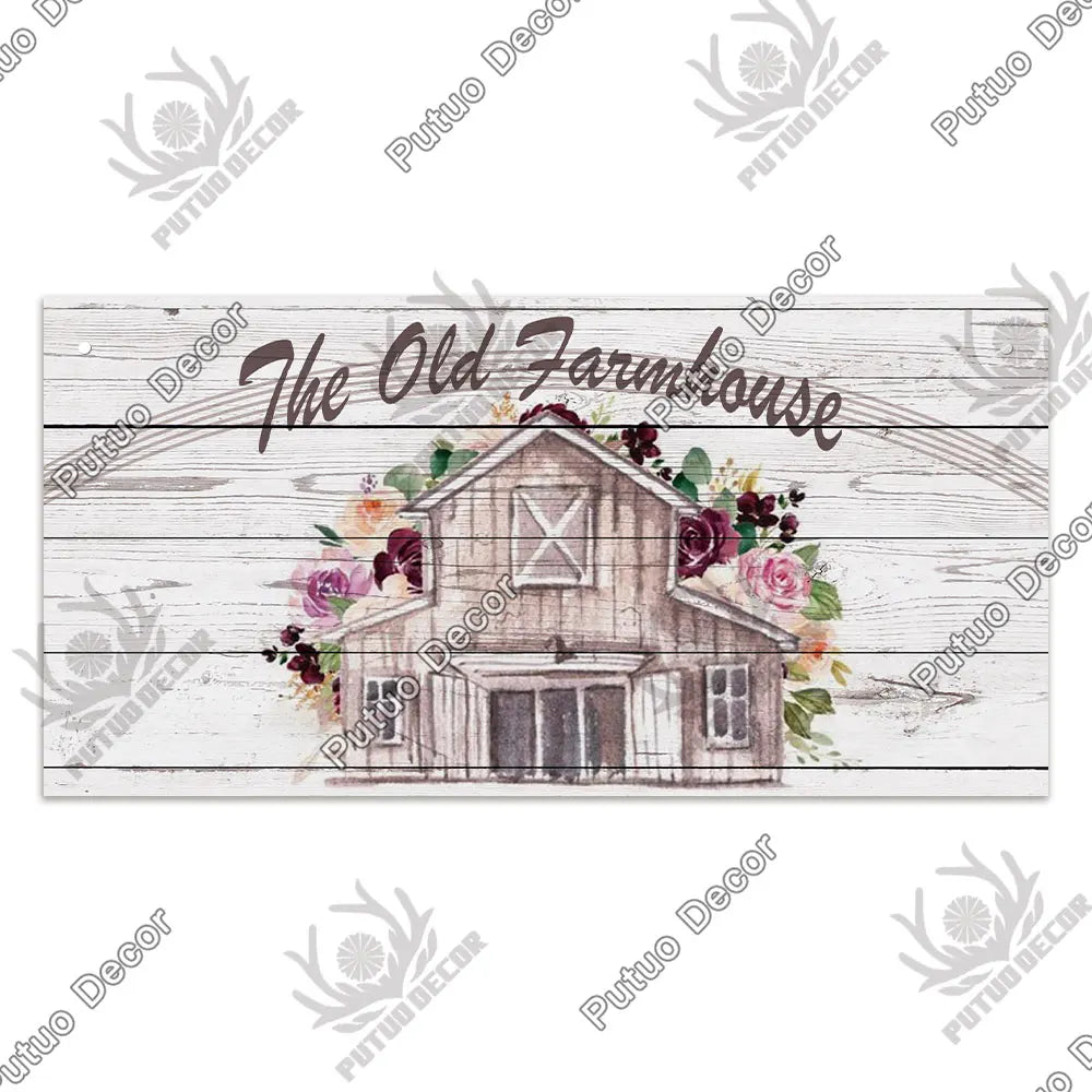 Farm Signs Wooden Hanging Plaque Farmhouse Decorative Plaque for Farmhous Cowshed Farm House Wall Door Hanging Decor