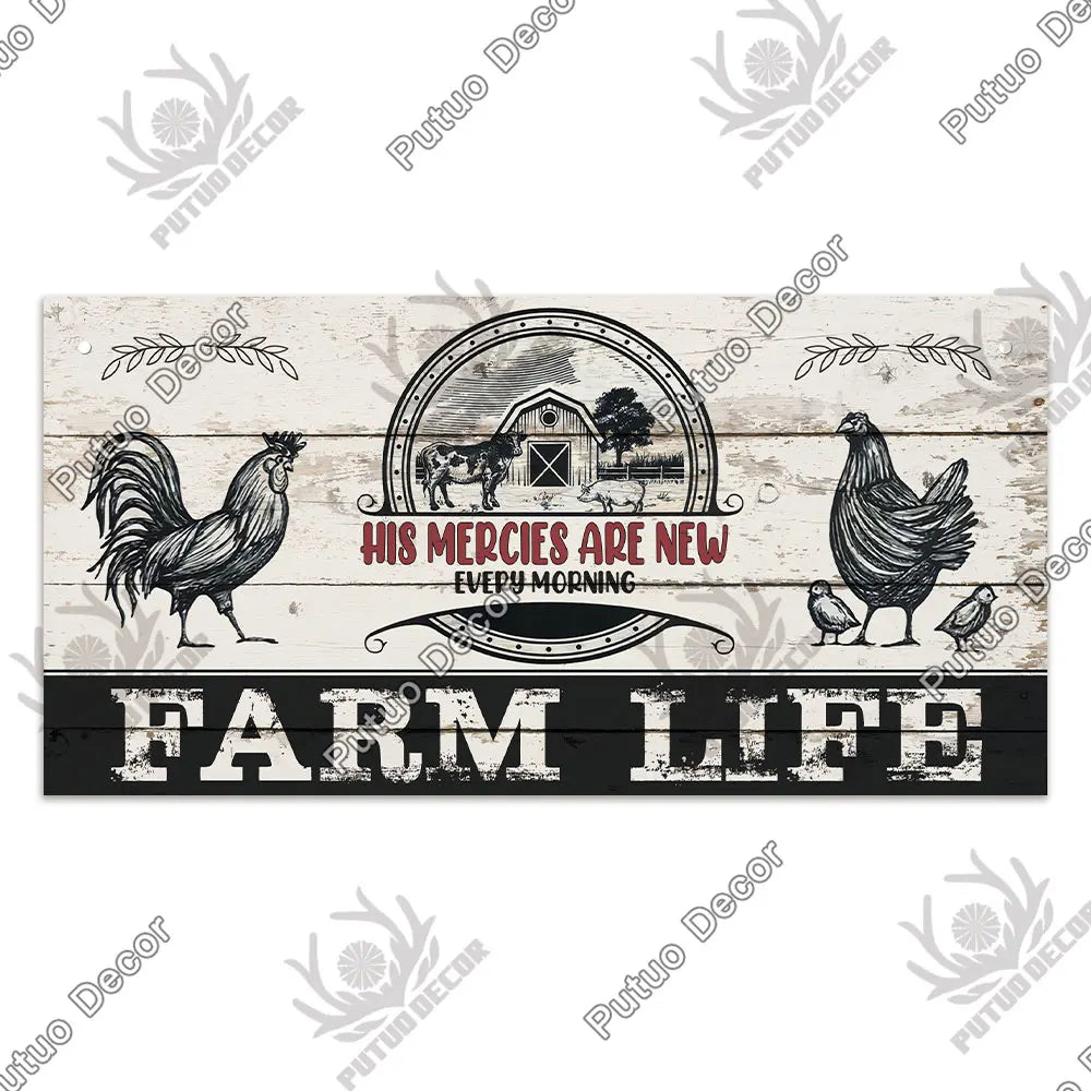 Farm Signs Wooden Hanging Plaque Farmhouse Decorative Plaque for Farmhous Cowshed Farm House Wall Door Hanging Decor